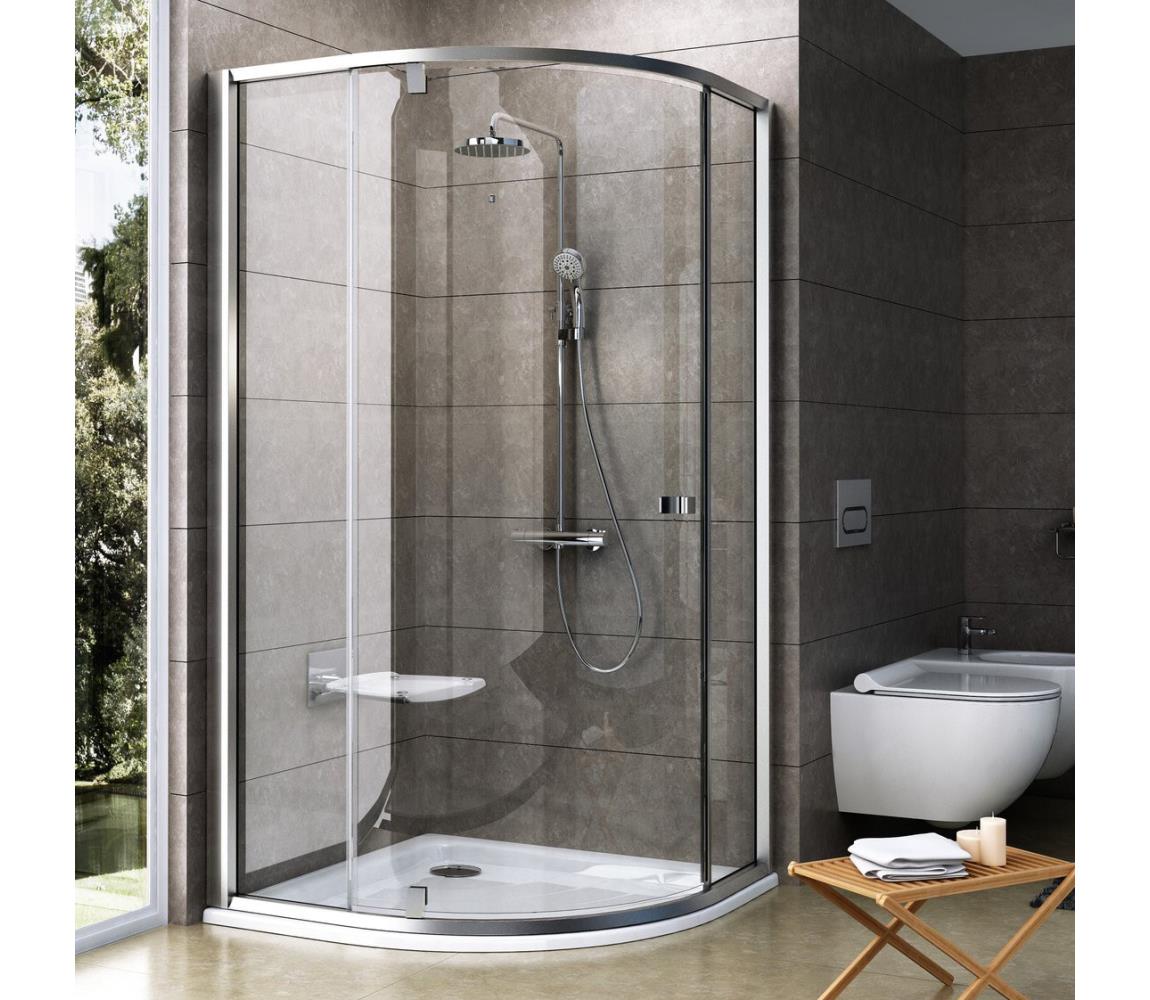 Ravak 37677U00Z1 - trojdielny štvrťkruhový sprchový kút PIVOT 90x90 cm satin 37677U00Z1