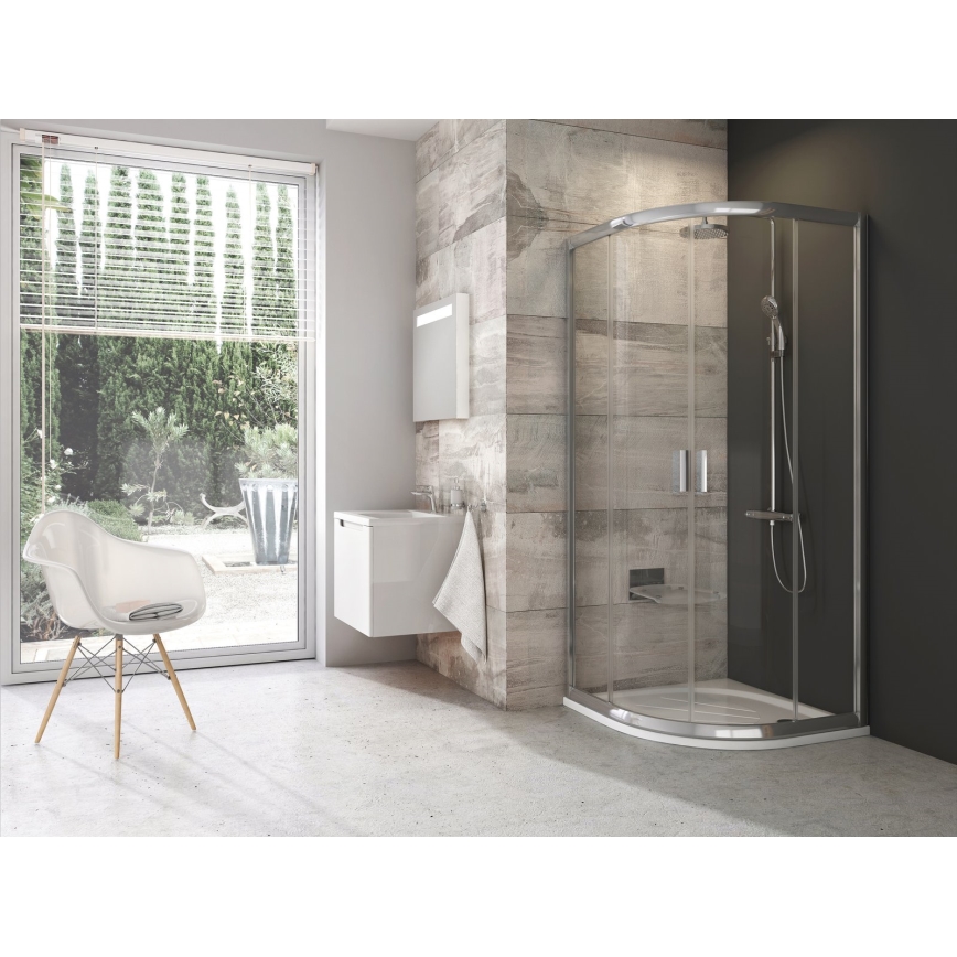 Ravak 3B240C00Z1-štvordielny štvrťkruhový sprchovací kút BLIX 80x80 cm lesklý chróm