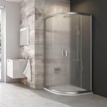 Ravak 3B240U00ZG - Štvordielny štvrťkruhový sprchovací kút BLIX 80x80 cm satin