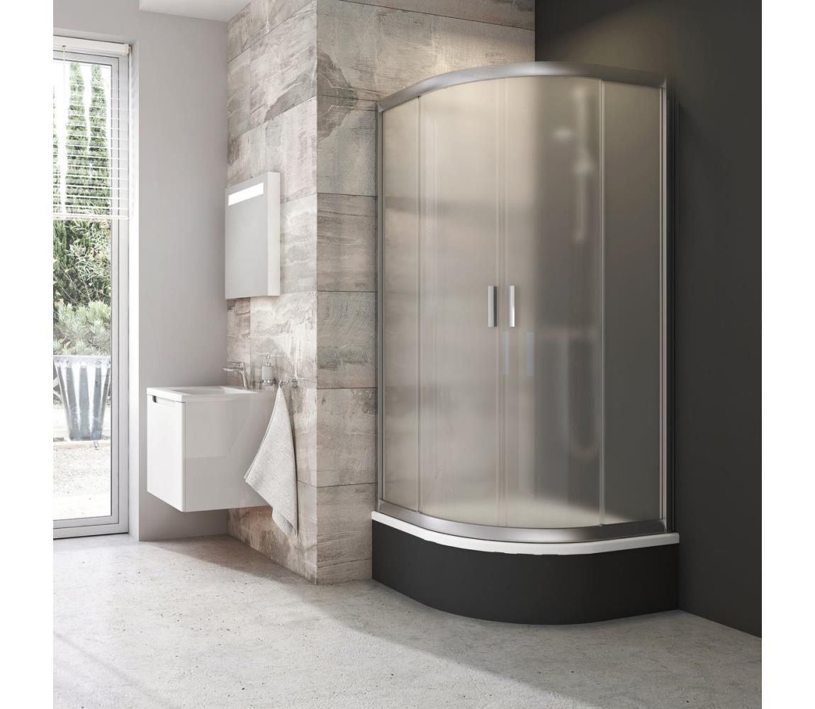 Ravak 3B240U40ZG - Sprchový kút štvordielny štvrťkruhový BLIX 80x80 cm satin 3B240U40ZG