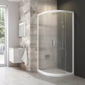 Ravak 3B270100ZG - Sprchový kút štvordielny štvrťkruhový BLIX 90x90 cm biela