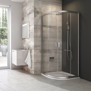 Ravak 3B270U00Z1 - Sprchový kút štvordielny štvrťkruhový BLIX 90 × 90 cm matný chróm