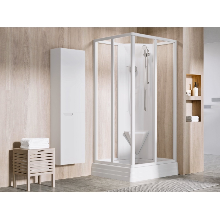 Ravak A007701120 - Štvorcová sprchová vanička ANGELA 90x90 cm biela