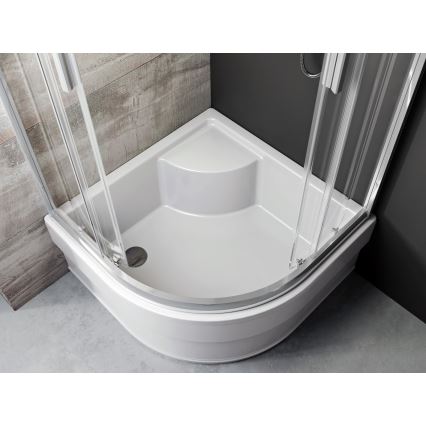 Ravak A217001020 - Štvrťkruhová sprchová vanička SABINA 90x90 cm biela