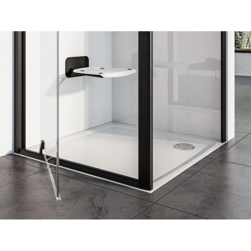 Ravak B8F0000060 - Sklopné sprchové sedátko OVO čierne