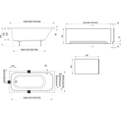 Ravak C731000000 - Vaňa CHROME 160x70 cm akrylát/biela