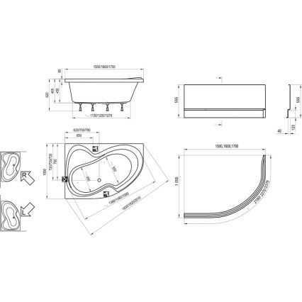 Ravak CL21000000 - Rohová vaňa ROSA 160x105 cm akrylát/biela