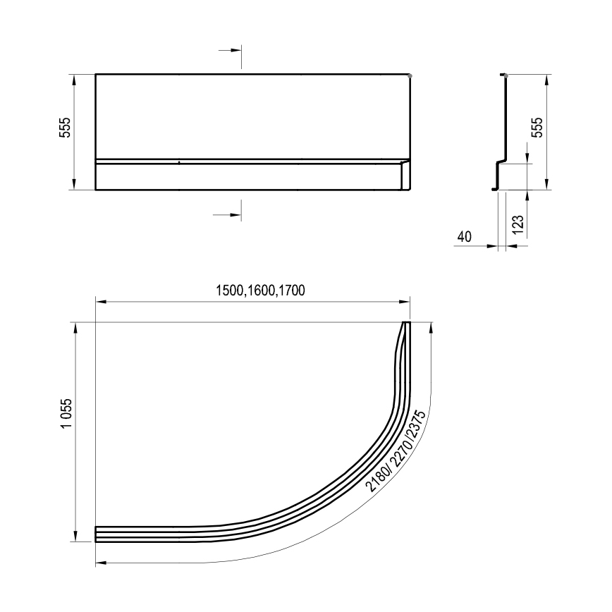 Ravak CZL1200AN0 - Panel k vaňi ROSA 160 cm akrylát/biela