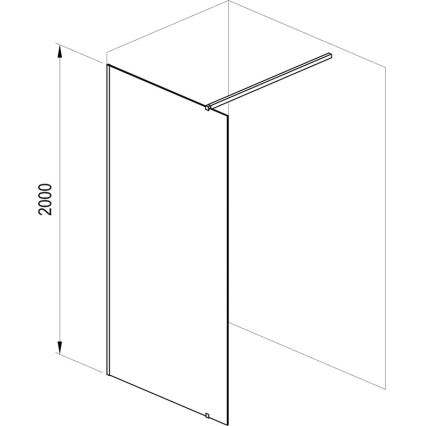 Ravak GW9WA030SZ1 - Sprchový kút WALK-IN 100x200 cm čierny