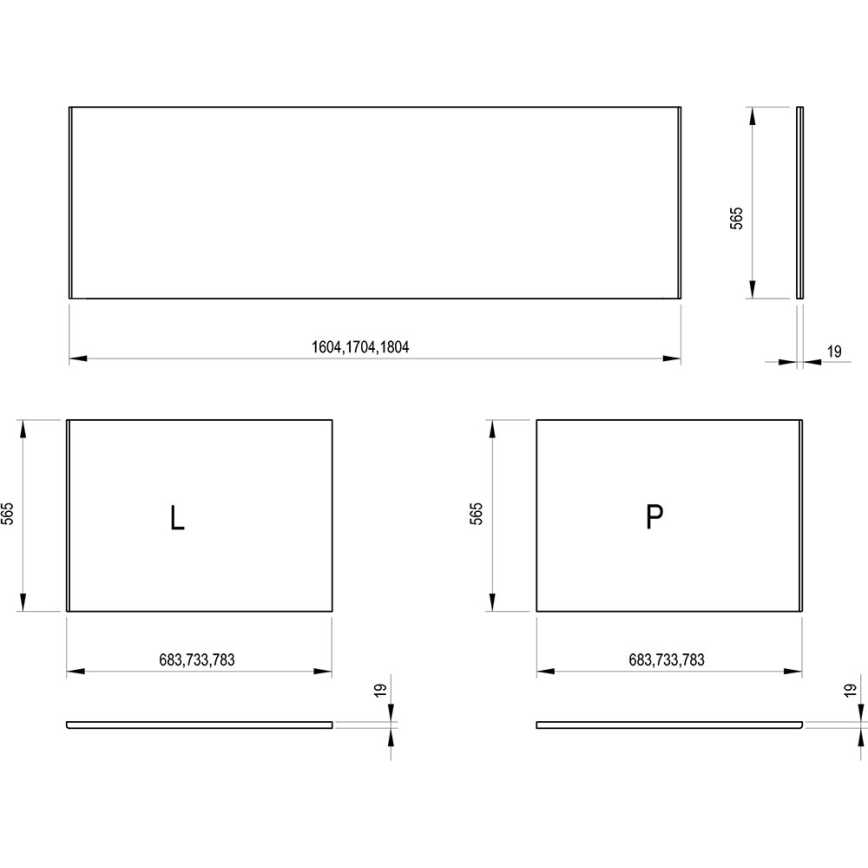 Ravak X000001699 - Bočný panel k vani 70 cm, drevotrieska/biela