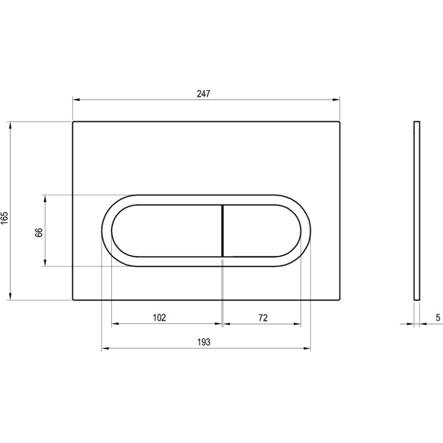 Ravak X01454 - Splachovacie tlačidlo CHROME 24,7x16,5 cm matný chróm