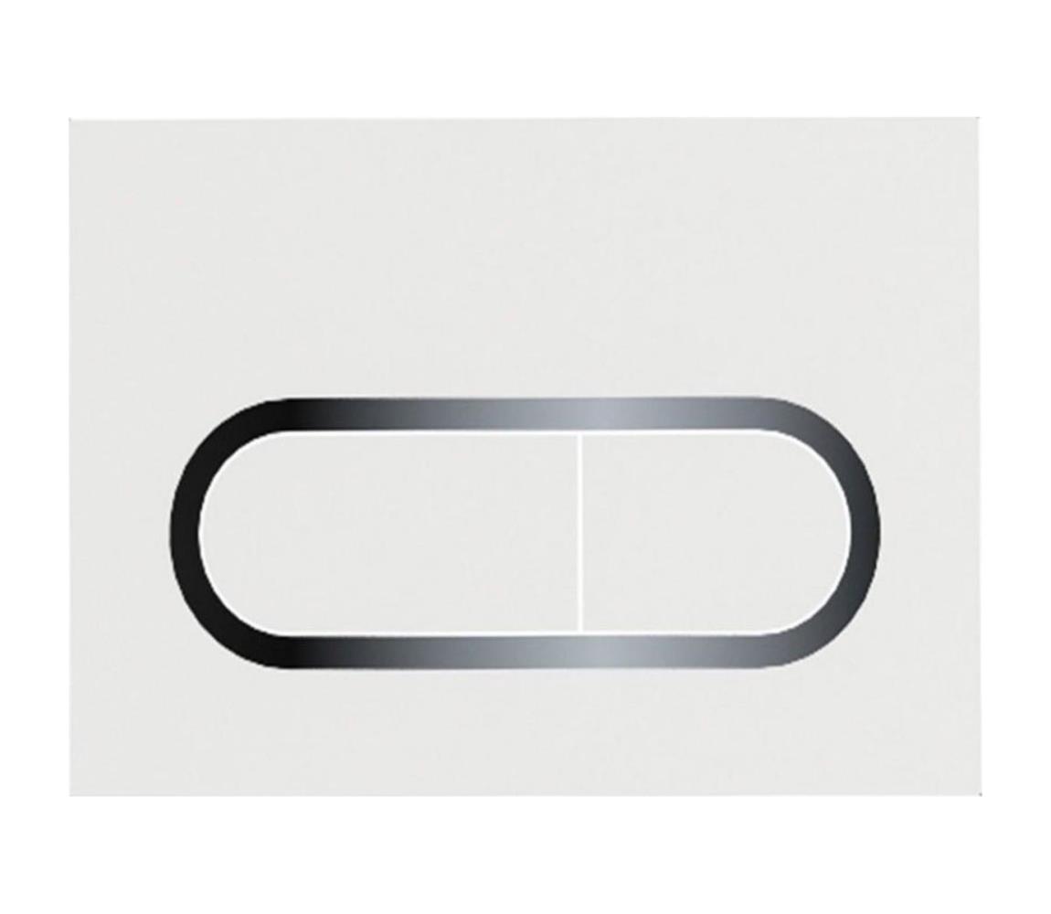 Ravak X01455 - Splachovacie tlačidlo CHROME 24,7x16,5 cm biela X01455