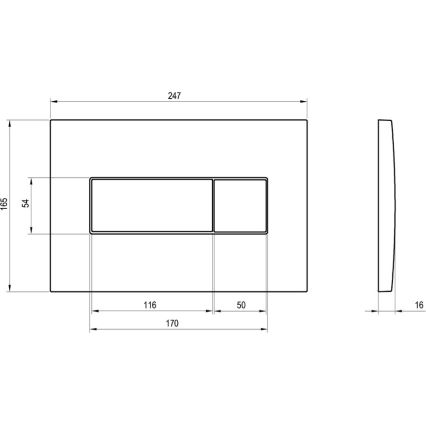 Ravak X01457 - Splachovacie tlačidlo UNI 24,7x16,5 cm biela