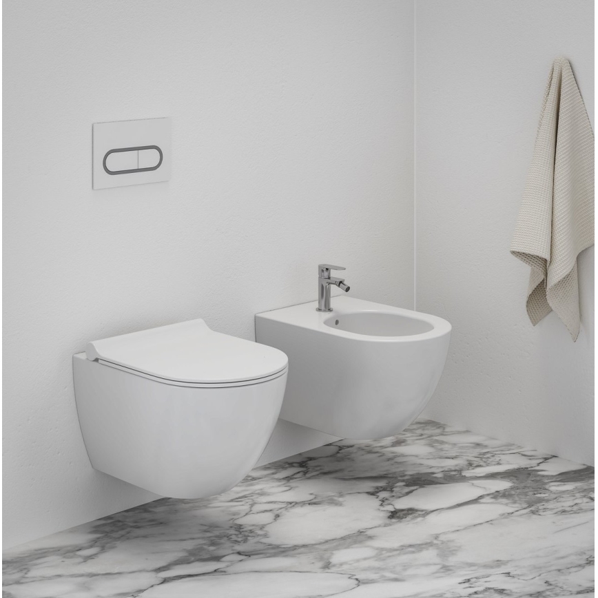 Ravak X01517 - Závesný bidet UNI CHROME keramika/biela