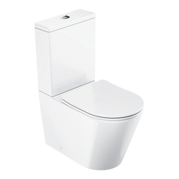 Ravak X01872 - WC kombi bez oplachového okraja so sedátkom SoftClose ELEGANT keramika/biela