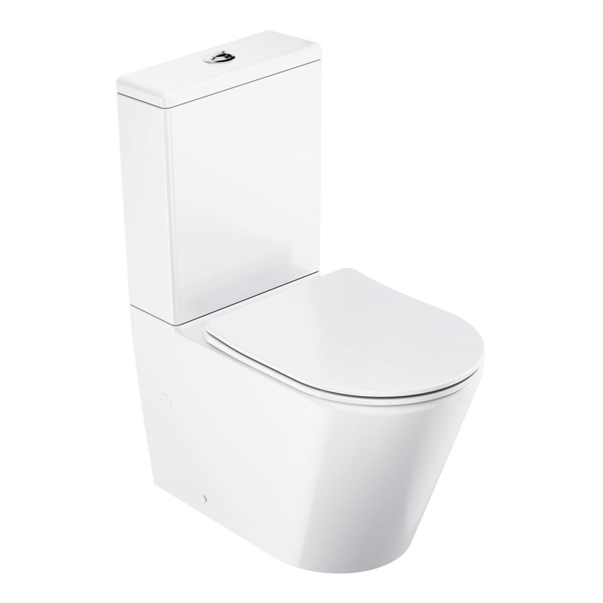 Ravak X01872 - WC kombi bez oplachového okraja so sedátkom SoftClose ELEGANT keramika/biela