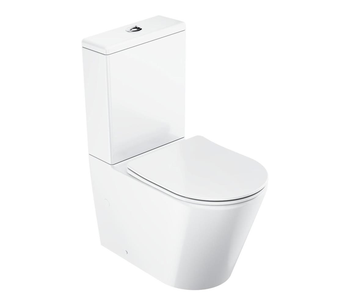 Ravak X01872 - WC kombi bez oplachového okraja so sedátkom SoftClose ELEGANT keramika/biela X01872