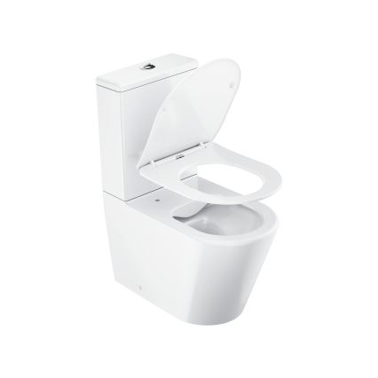 Ravak X01872 - WC kombi bez oplachového okraja so sedátkom SoftClose ELEGANT keramika/biela