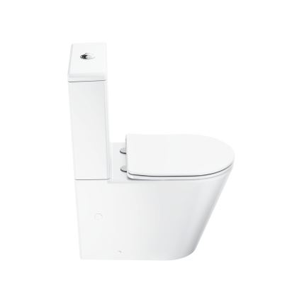 Ravak X01872 - WC kombi bez oplachového okraja so sedátkom SoftClose ELEGANT keramika/biela
