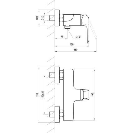 Ravak X070121 - Sprchová batéria FLAT lesklý chróm