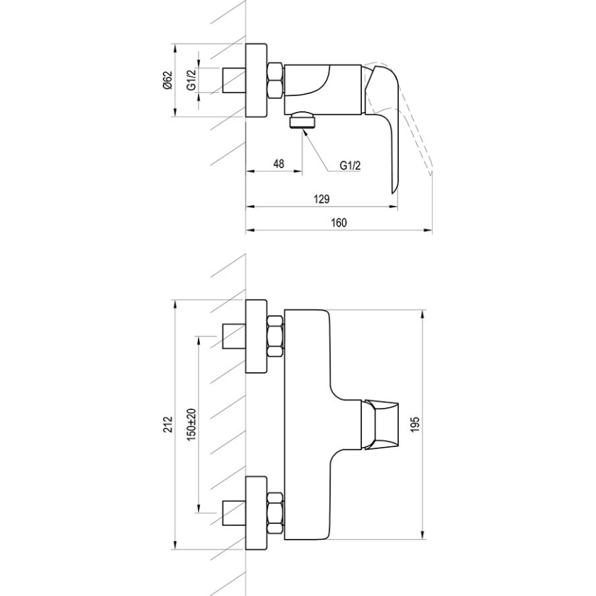 Ravak X070121 - Sprchová batéria FLAT lesklý chróm