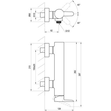 Ravak X070145 - Sprchová batéria PURI lesklý chróm