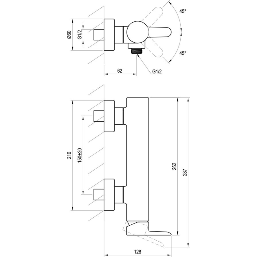 Ravak X070145 - Sprchová batéria PURI lesklý chróm