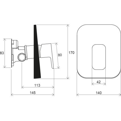 Ravak X070159 - Sprchová batéria pre podomietkovú inštaláciu FREE čierna