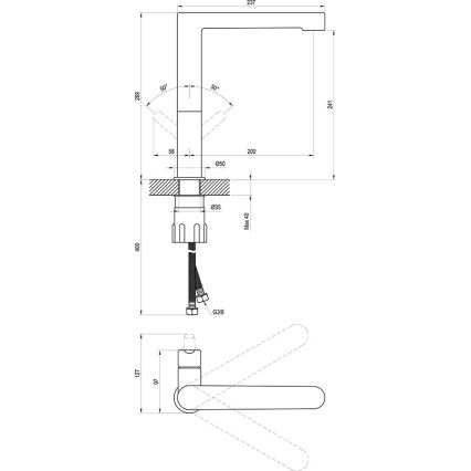 Ravak X070183 - Umývadlová batéria PURI 26,9 cm čierna