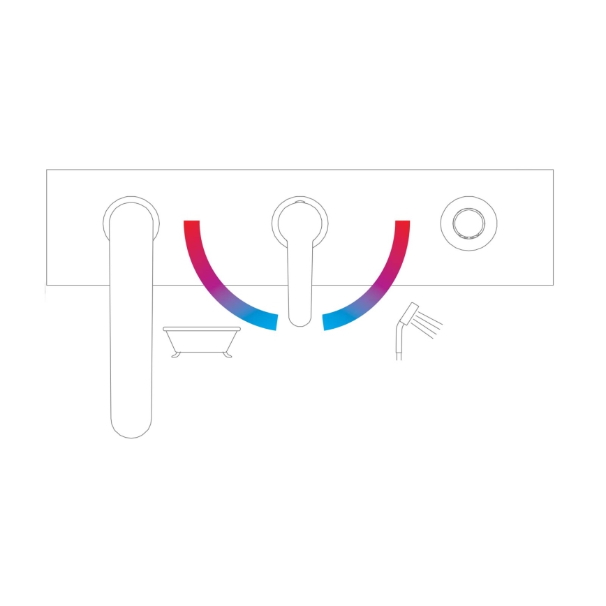 Ravak X070186 - 3-otvorová vaňová batéria PURI čierna