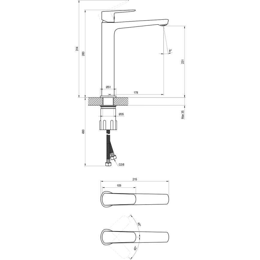 Ravak X070472 - Umývadlová batéria LIFE 28 cm lesklý chróm