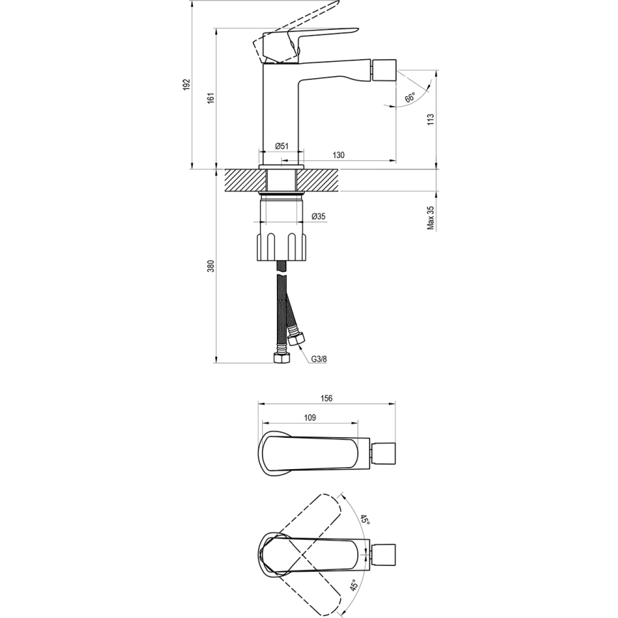 Ravak X070475 - Bidetová batéria LIFE lesklý chróm