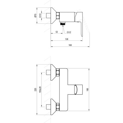 Ravak X070492 - Sprchová batéria SOLAR čierna