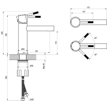 Ravak X070644 - Umývadlová batéria NOX 19 cm kartáčovaná nerez