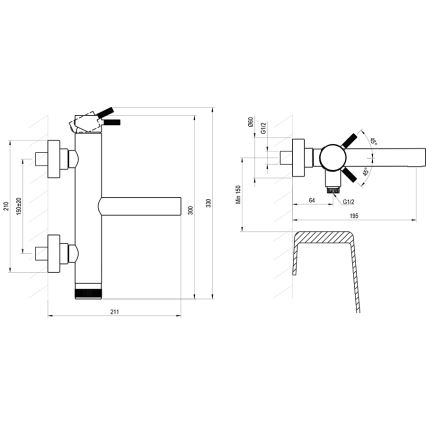 Ravak X070650 - Vaňová batéria NOX matná čierna