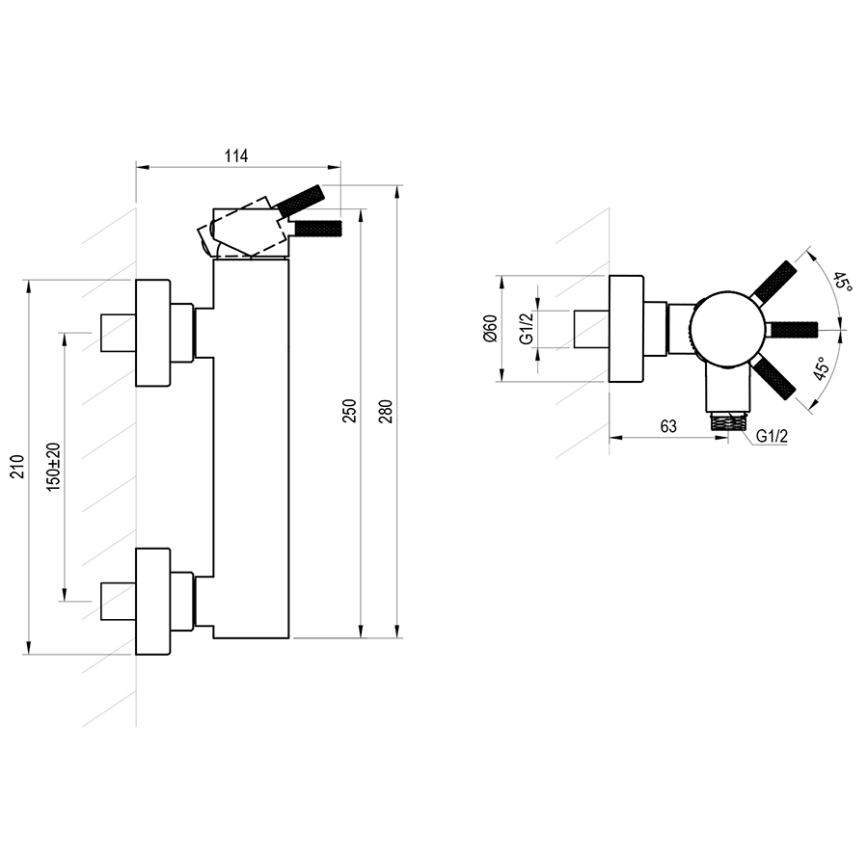 Ravak X070651 - Sprchová batéria NOX matná čierna