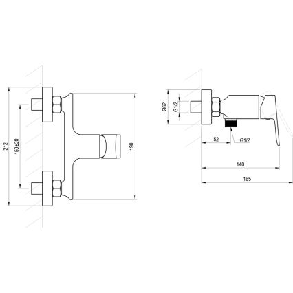 Ravak X070655 - Sprchová batéria PLAN kartáčovaný grafit