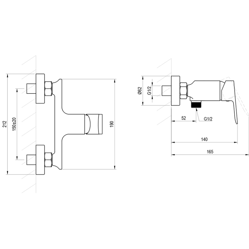 Ravak X070655 - Sprchová batéria PLAN kartáčovaný grafit