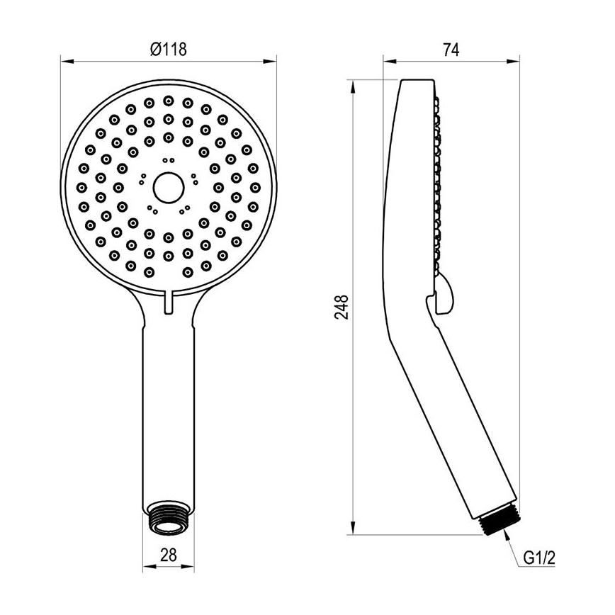Ravak X07P009 - Ručná sprcha FLAT lesklý chróm