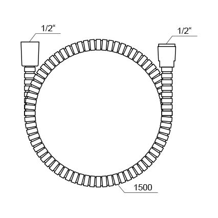 Ravak X07P065 - Plastová sprchová hadica 150 cm, lesklý chróm