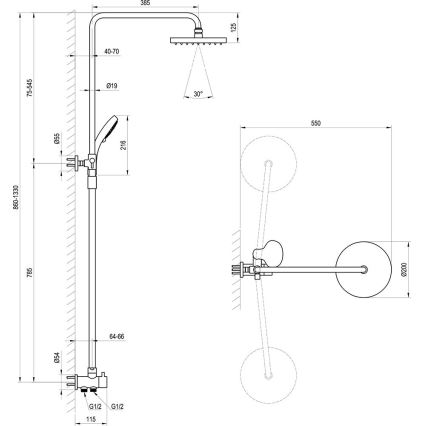 Ravak X07P232 - Sprchová súprava v lesklom chróme
