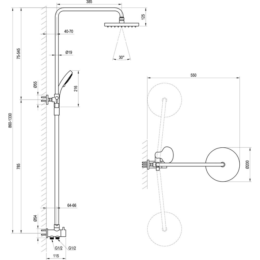 Ravak X07P232 - Sprchová súprava v lesklom chróme