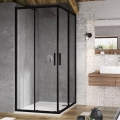 Ravak X1LM70300Z1 - Rohový štvordielny sprchový kút BLIX SLIM 90x90 cm čierna