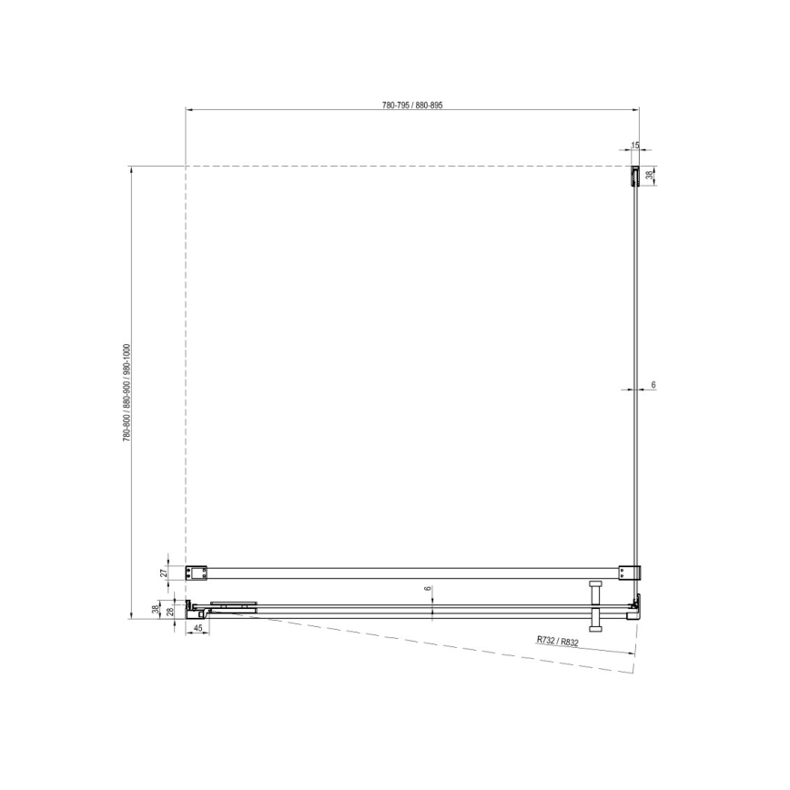 Ravak X9VV40A00Z1 - Pevná sprchová stena COOL 80x195 cm lesklý chróm
