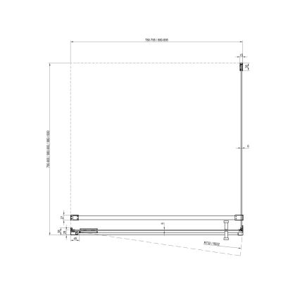 Ravak X9VV70300Z1 - Pevná sprchová stena COOL 90x195 cm čierna