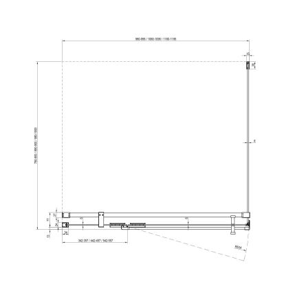Ravak X9VV70A00Z1 - Pevná sprchová stena COOL 90x195 cm lesklý chróm