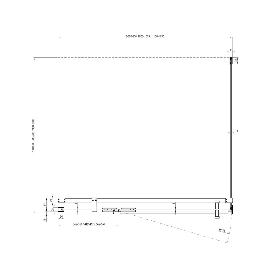 Ravak X9VV70A00Z1 - Pevná sprchová stena COOL 90x195 cm lesklý chróm