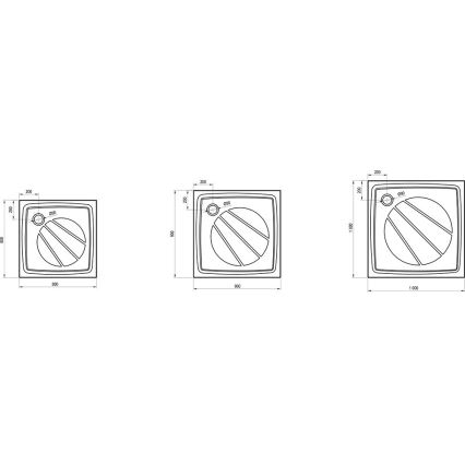 Ravak XA037701010 - Štvorcová sprchová vanička PERSEUS 90x90 cm biela