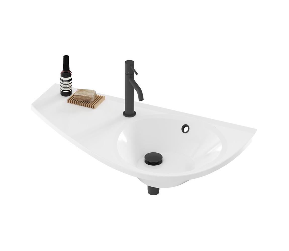 Ravak XJ1L1100000 - Závesné umývadlo AVOCADO 85x45 cm liaty mramor/biela XJ1L1100000