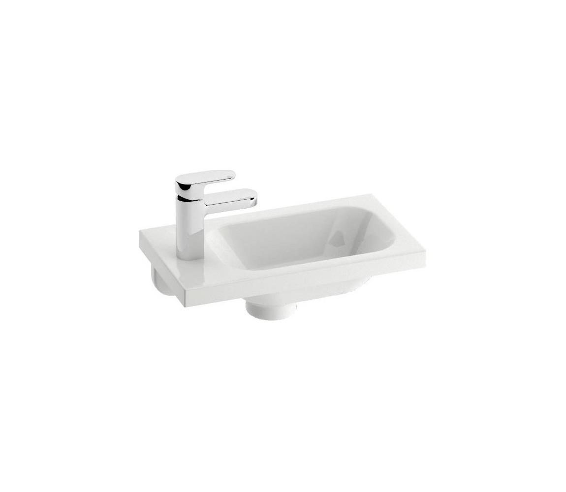 Ravak XJGL1100000 - Závesné umývadlo CHROME 40x22 cm liaty mramor/biela XJGL1100000